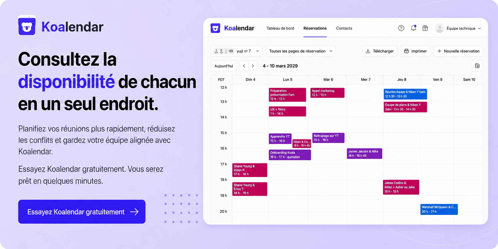 bannière du meilleur outil de planification d’équipe Koalendar